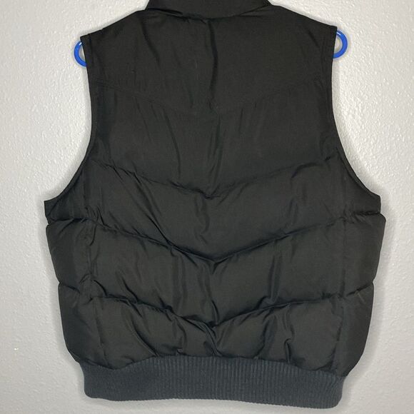 Gap Black Puffer Button Up Goose Down Vest Size Large - Picture 10 of 10